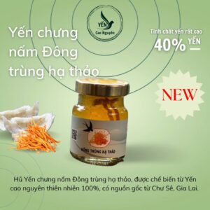 Hũ yến chưng Nấm Đông trùng hạ thảo